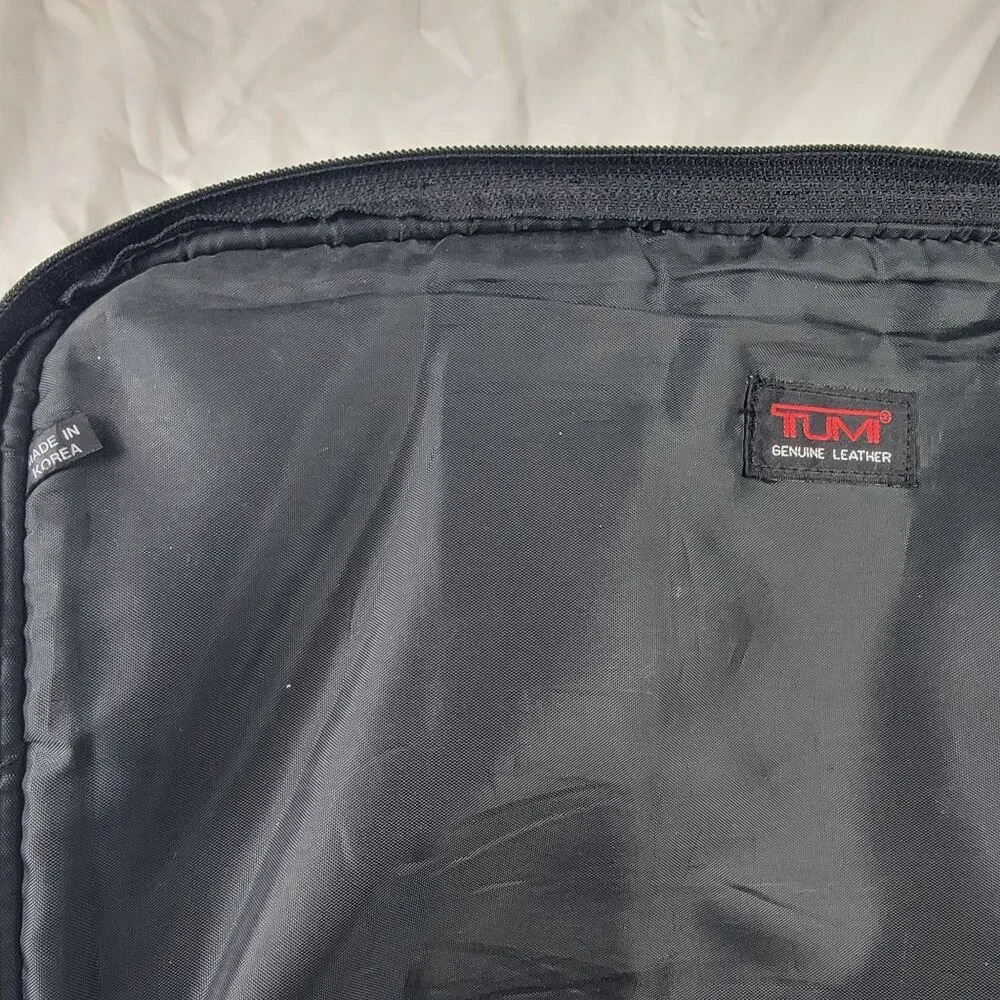 Tumi Alpha Black Leather Expandable Organizer Briefcase Bag - Picture 7 of 9